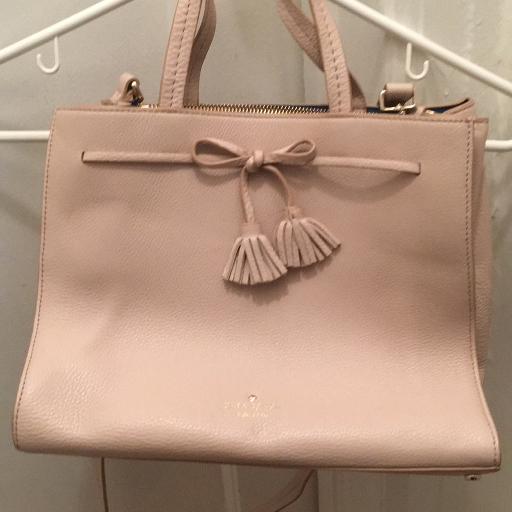 Kate spade nude large satchel with bow